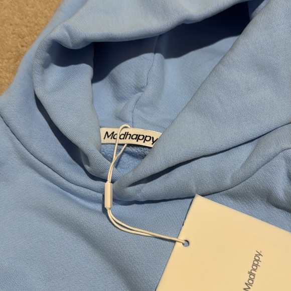 MADHAPPY Powder Blue Script Hoodie - Picture 3 of 10